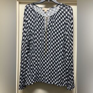 Michael Kors Navy and White Top